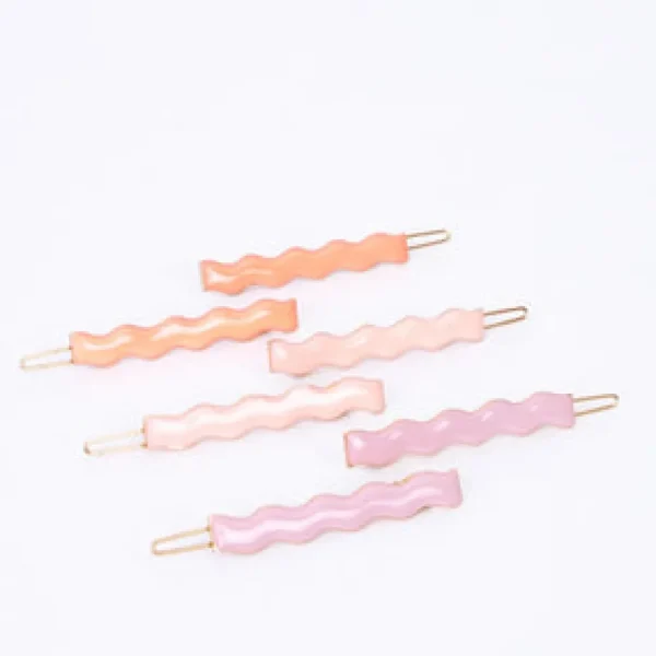 Enamel Wavy Hair Clips (12 pack)
