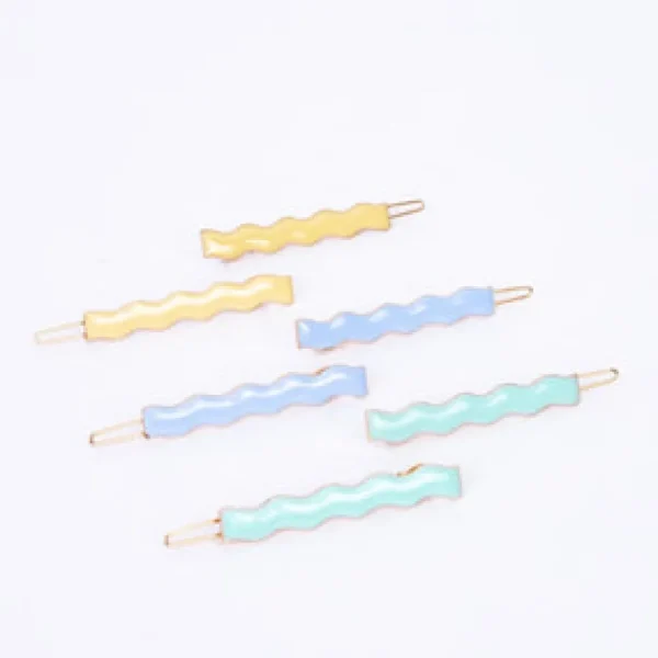 Enamel Wavy Hair Clips (12 pack)