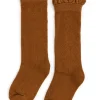 Fancy Lace Top Knee High Socks - Sugar Almond