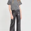 Faux Leather Wide Legs Pants