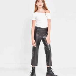 Faux Leather Wide Legs Pants