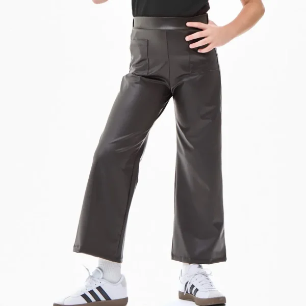 Faux Leather Wide Legs Pants