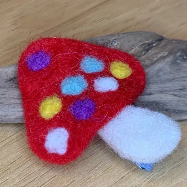 Felt Mushroom Hair Clip (several colors)