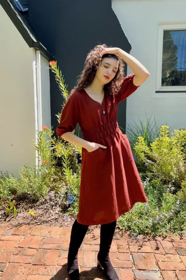 Fiji Dress - Redwood Linen