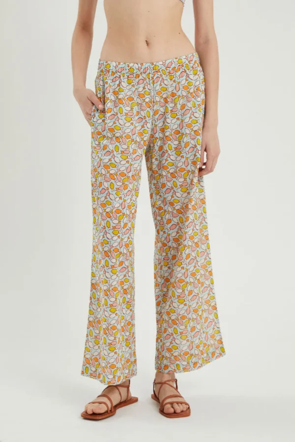 Fish Print Mid-Rise Trousers