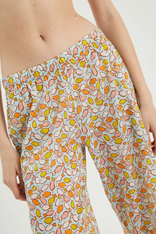 Fish Print Mid-Rise Trousers