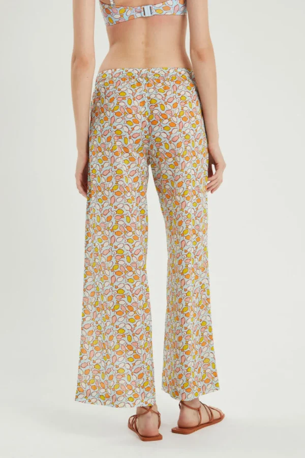 Fish Print Mid-Rise Trousers