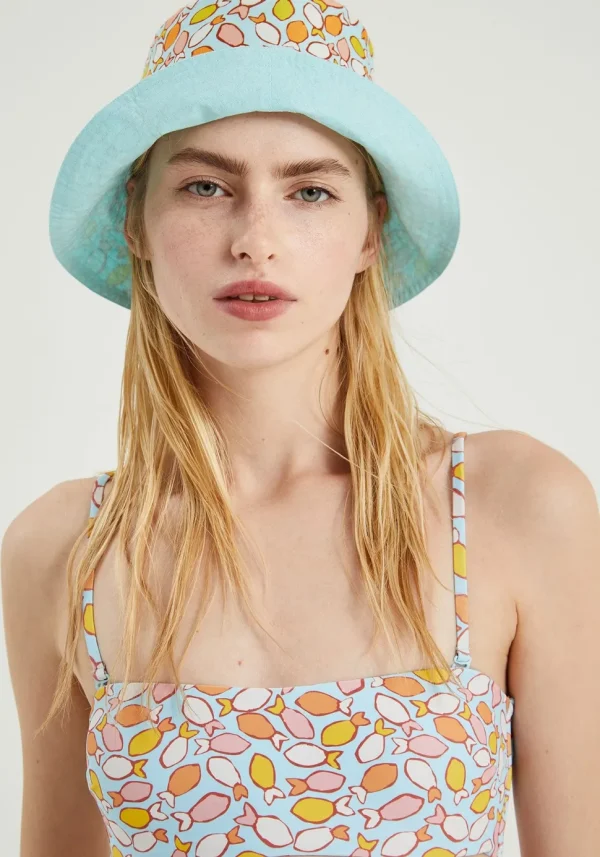 Fish Print Reversible Bucket Hat
