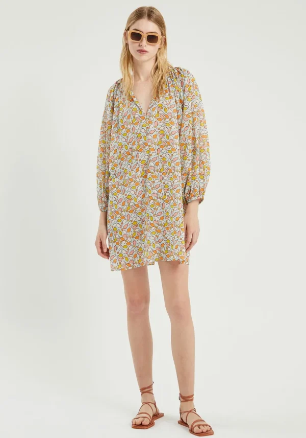 Fish Print Short Tunic Dress