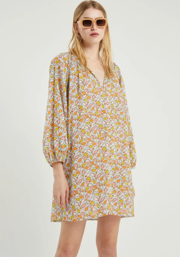 Fish Print Short Tunic Dress