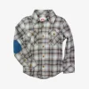 Flannel Shirt - Grey/Orange Plaid