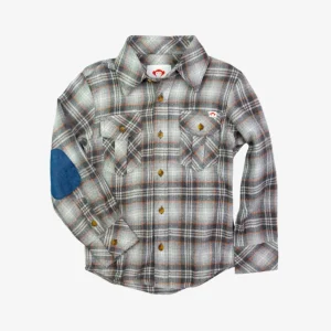 Flannel Shirt - Grey/Orange Plaid