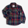Flannel Shirt - Navy/Cranberry Plaid