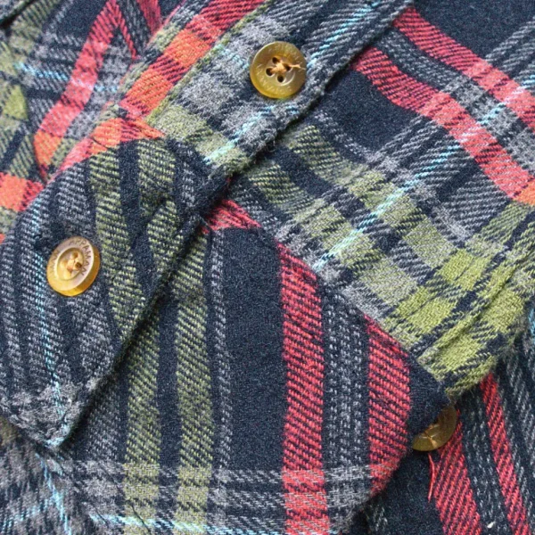 Flannel Shirt - Navy/Cranberry Plaid