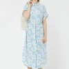 Floral Box Button Front Dress