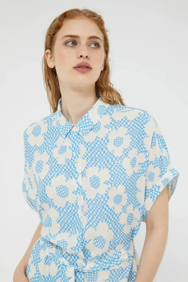 Floral Box Button Front Dress