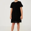 Floral Burnout Puff Sleeve Dress