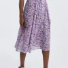 Floral Buttoned Front Skirt