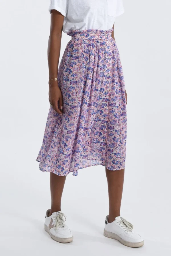 Floral Buttoned Front Skirt