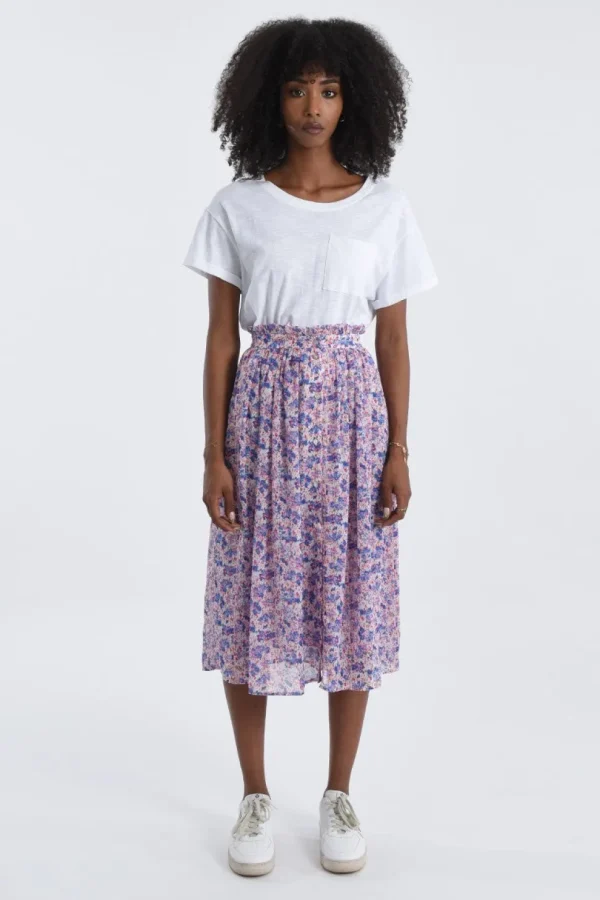 Floral Buttoned Front Skirt