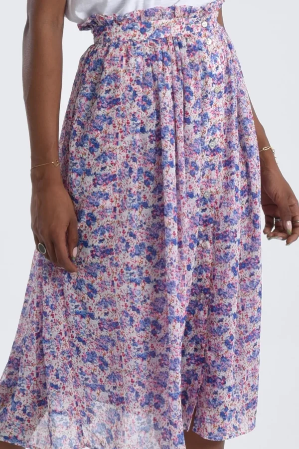 Floral Buttoned Front Skirt