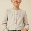 Floral Embroidered Textured Knit Cardigan