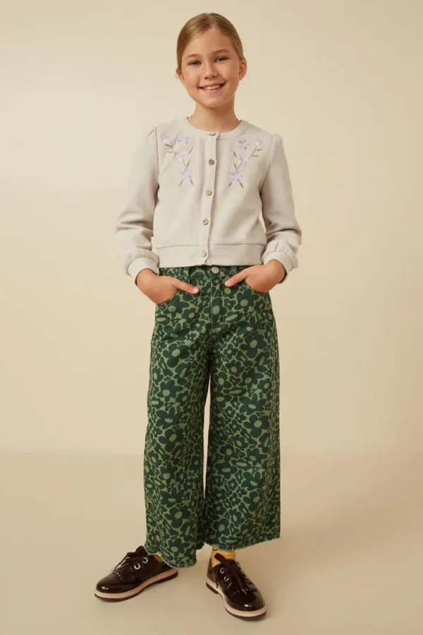 Floral Embroidered Textured Knit Cardigan