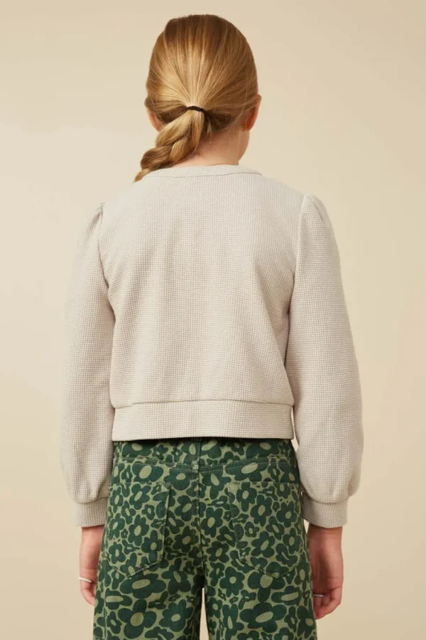 Floral Embroidered Textured Knit Cardigan