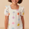 Floral Gauze Textured Square Neck Top