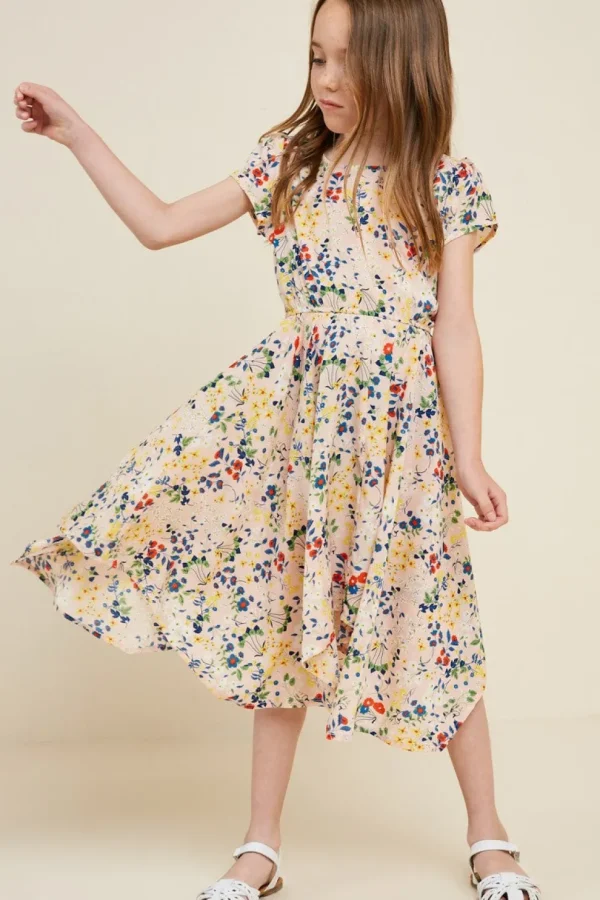 Floral Hanky Hem Dress