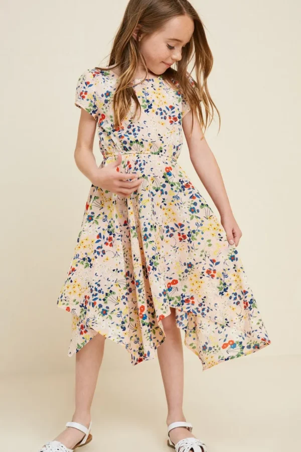 Floral Hanky Hem Dress