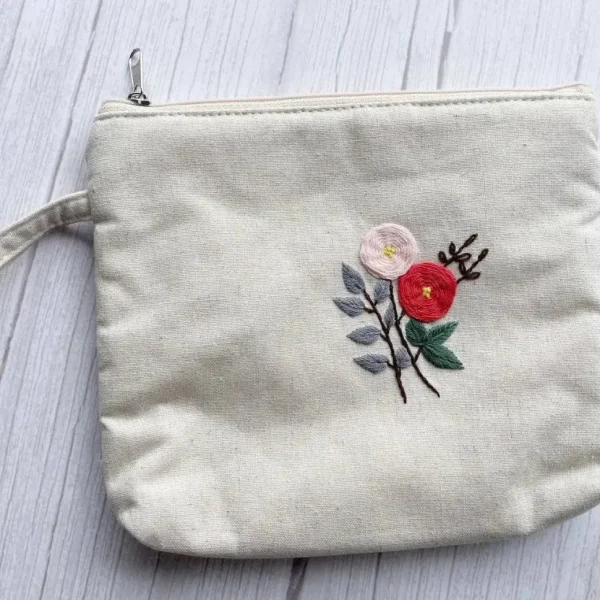 Flower Embroidered Cosmetics Bag - Several Designs