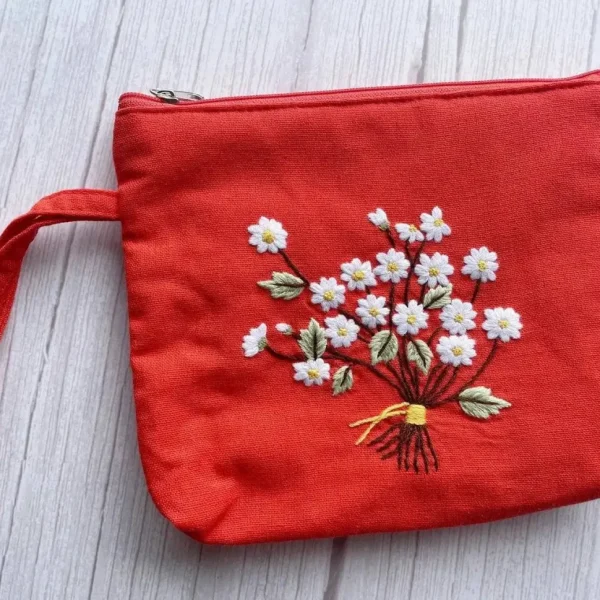Flower Embroidered Cosmetics Bag - Several Designs