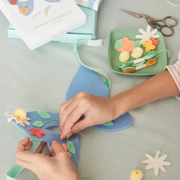 Flower Embroidery Mask Kit