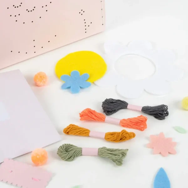 Flower Embroidery Suitcase Kit