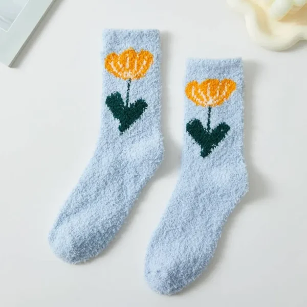Flower Petal Fuzzy Socks