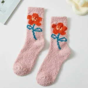 Flower Petal Fuzzy Socks