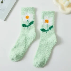 Flower Petal Fuzzy Socks