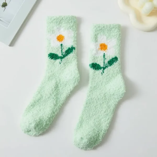 Flower Petal Fuzzy Socks