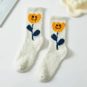 Flower Petal Fuzzy Socks