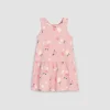 Flower Print Racerback Jersey Dress