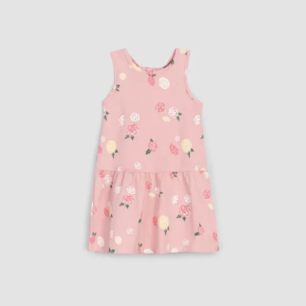 Flower Print Racerback Jersey Dress