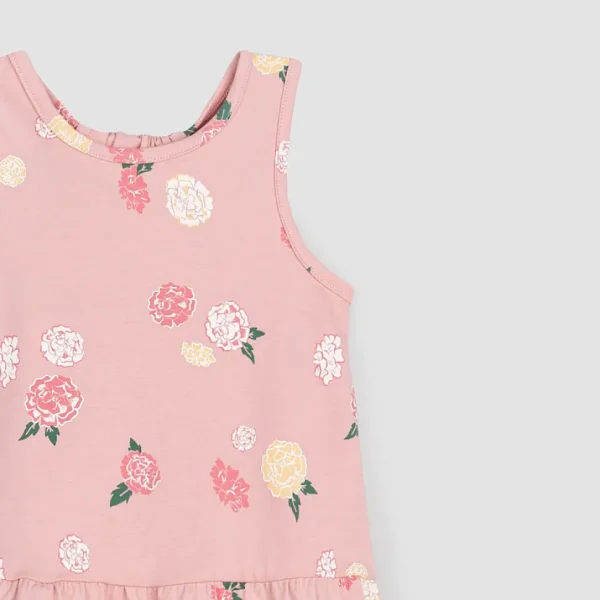 Flower Print Racerback Jersey Dress
