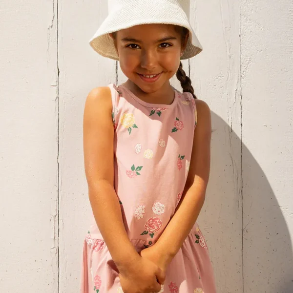 Flower Print Racerback Jersey Dress