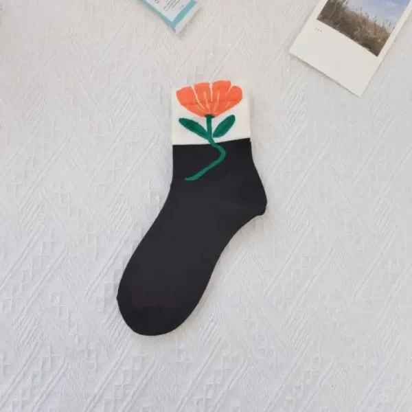 Flower Top Cotton Socks - Several Styles