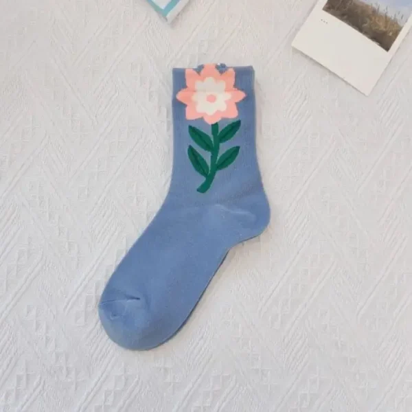 Flower Top Cotton Socks - Several Styles