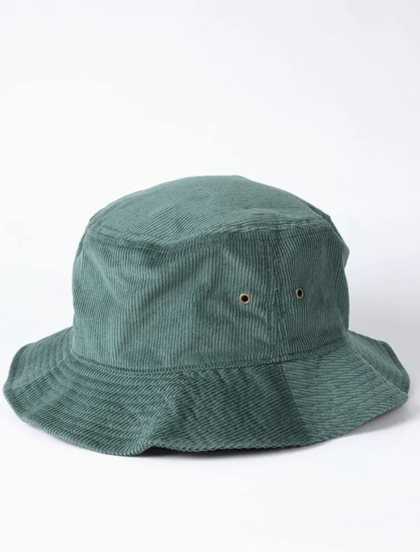 Foldable Vintage Corduroy Bucket Hat - Green