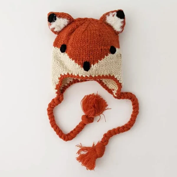 Fox Earflap Beanie Hat