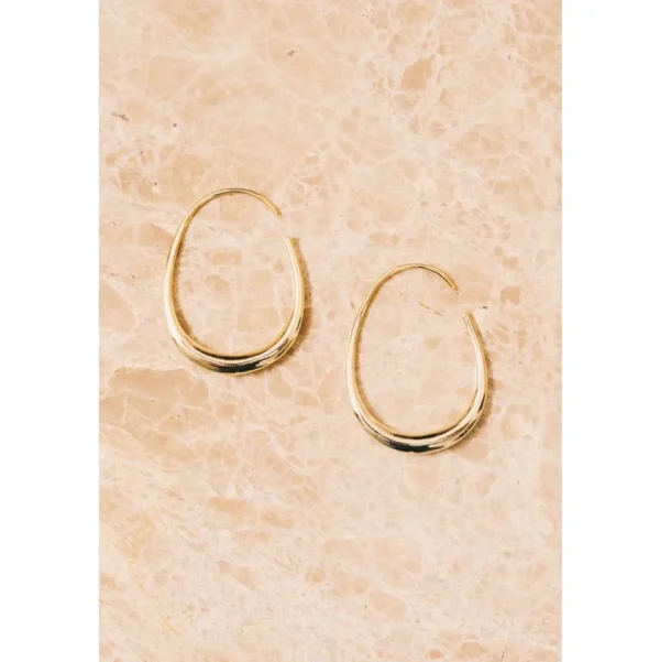 Frances Threader Hoop Earrings - 18k Gold Plating