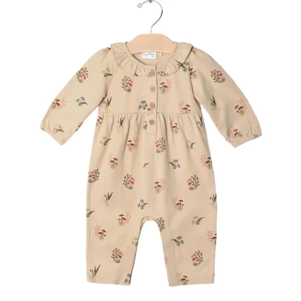 Frill Collar Romper- Fall Mushrooms